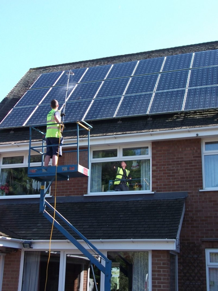Cleaning Solar Panels with Reach & Wash